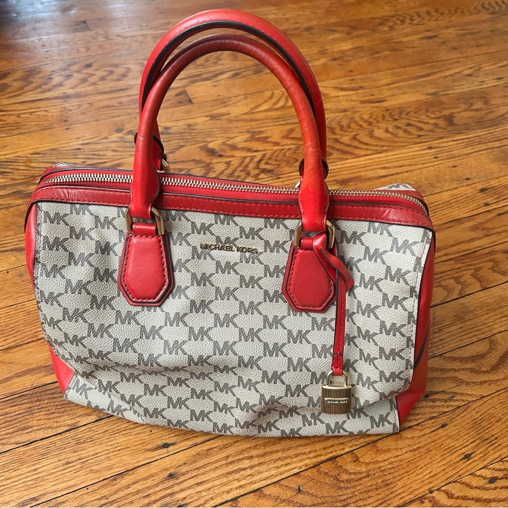 Michael Kors Monogram Canvas Duffle Handbag